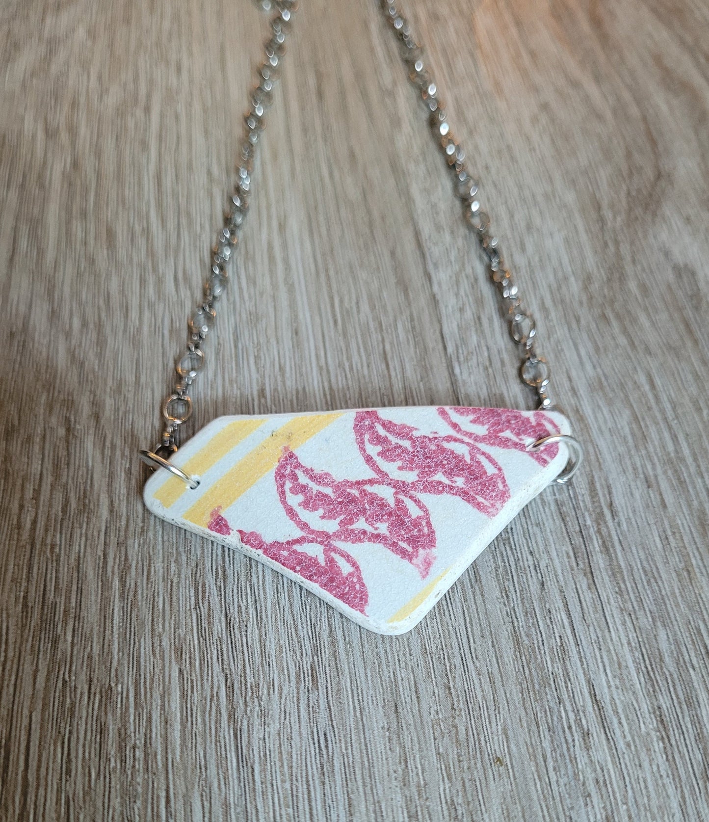 Genuine Sea Pottery Pendant Beach Ceramic Necklace Beach Ceramic Charm Unique Gift Blue Sea Pottery Sea Pottery Necklace/2d