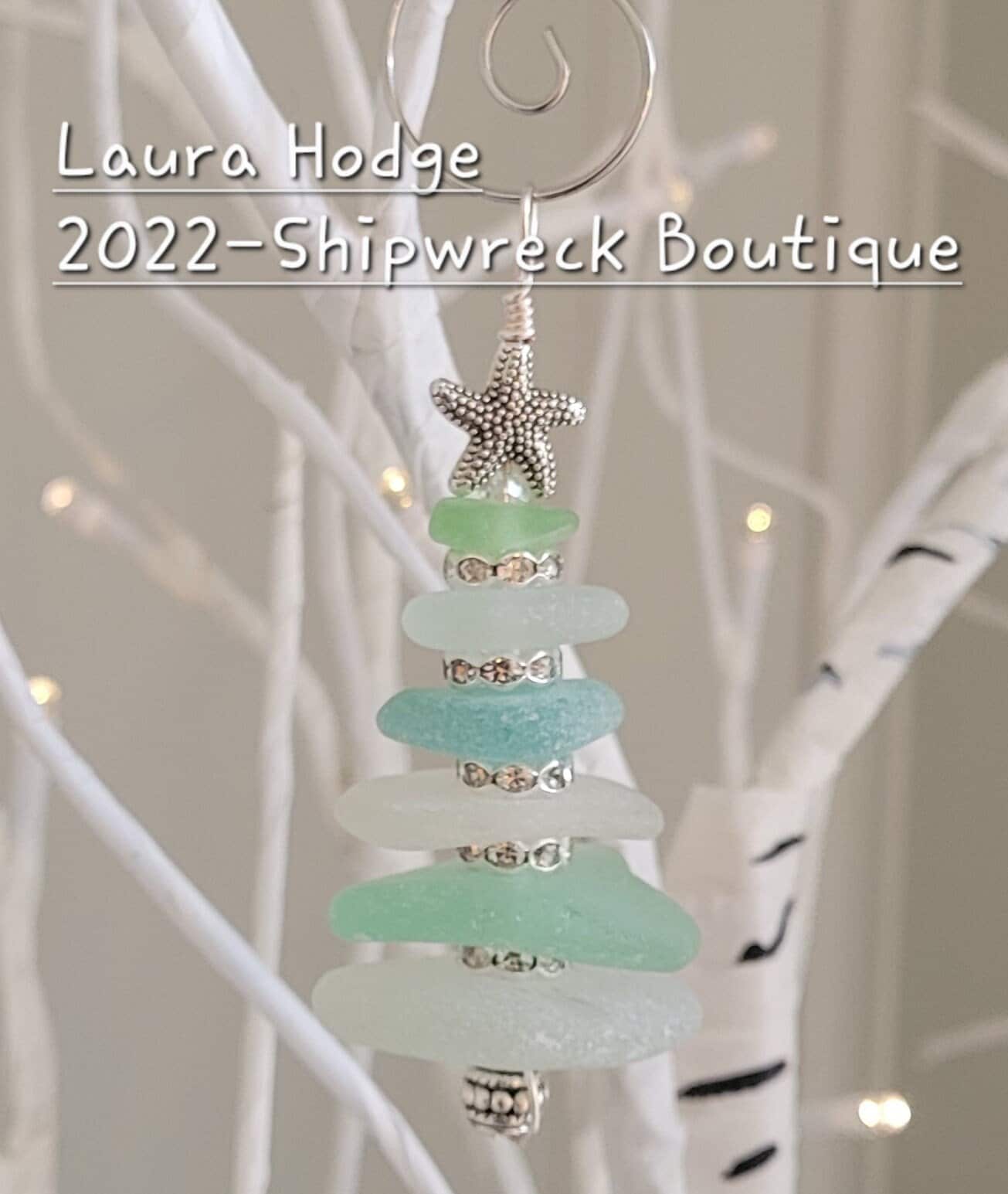 Made to Order Genuine Sea Glass Christmas Tree Ornament/3 inches/Genuine Sea Glass Ornament