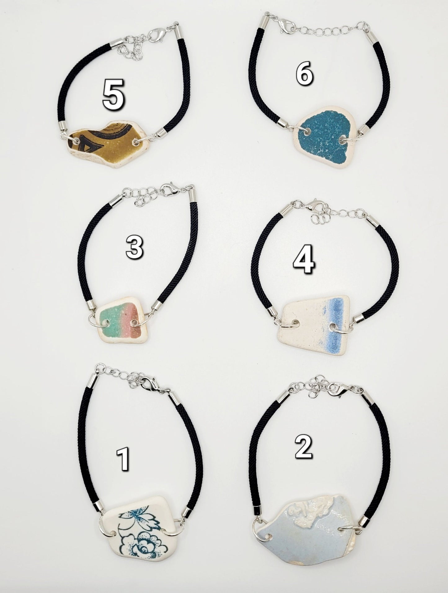 Genuine Sea Pottery/Sea Glass Jewelry/Sea Pottery Bracelet/Sea Glass Charm/ Nautical Coastal Bracelet/Unique Gift