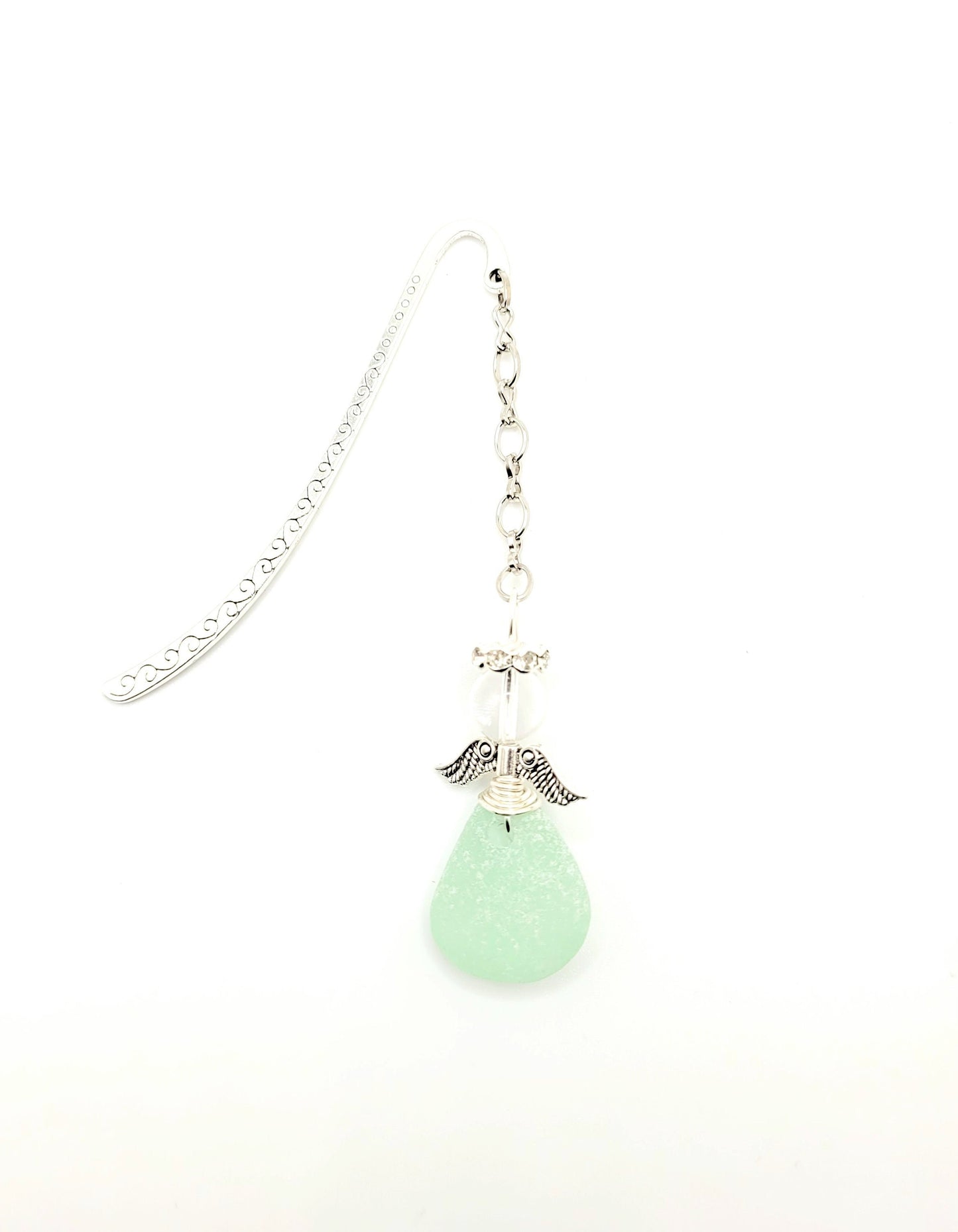 Genuine Sea Glass Bookmark/Sea Glass Angel/Sea Glass Gift/Guardian Angel