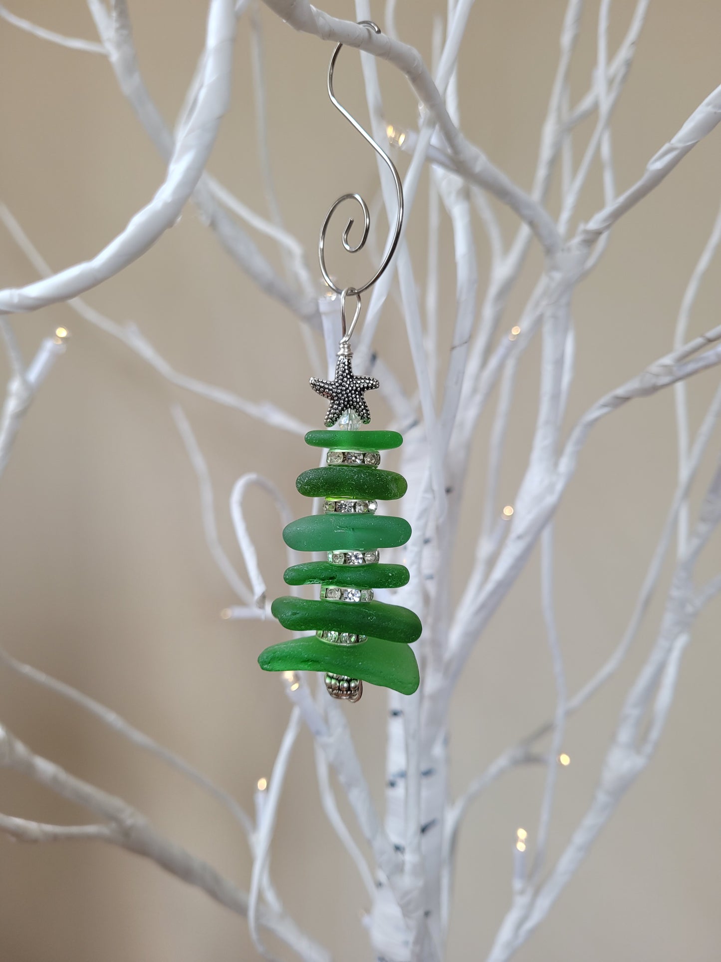 Genuine Sea Glass Tree Ornament