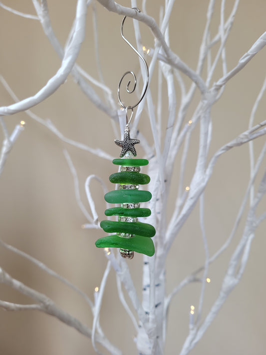 Genuine Sea Glass Tree Ornament