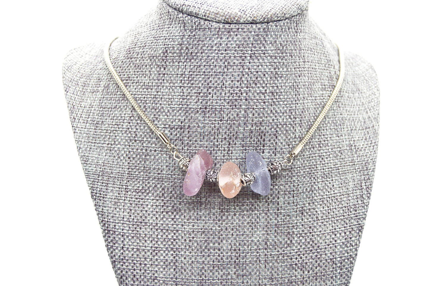 Sea Glass Jewelry/Genuine Sea Glass Necklace/Rare Purple Sea Glass/Beach Glass Necklace/Nautical Necklace/Gift for Her/Unique Gift/143