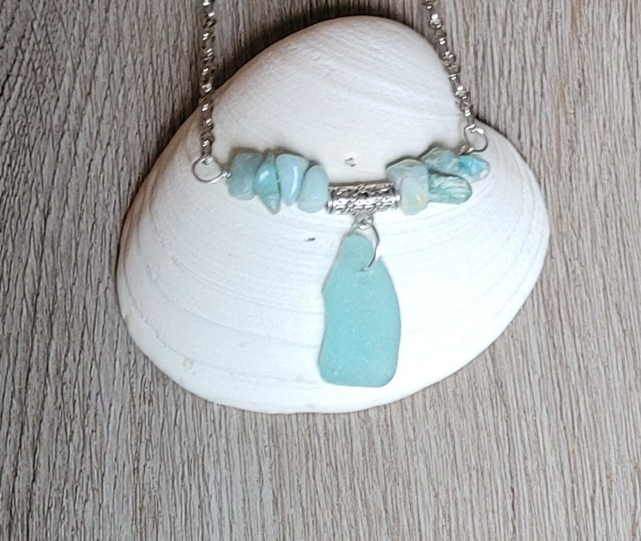 Sea Glass Jewelry/Genuine Sea Glass Necklace/Sea Glass/Beach Glass Necklace/Nautical Necklace/Gift for Her/Unique Gift/155