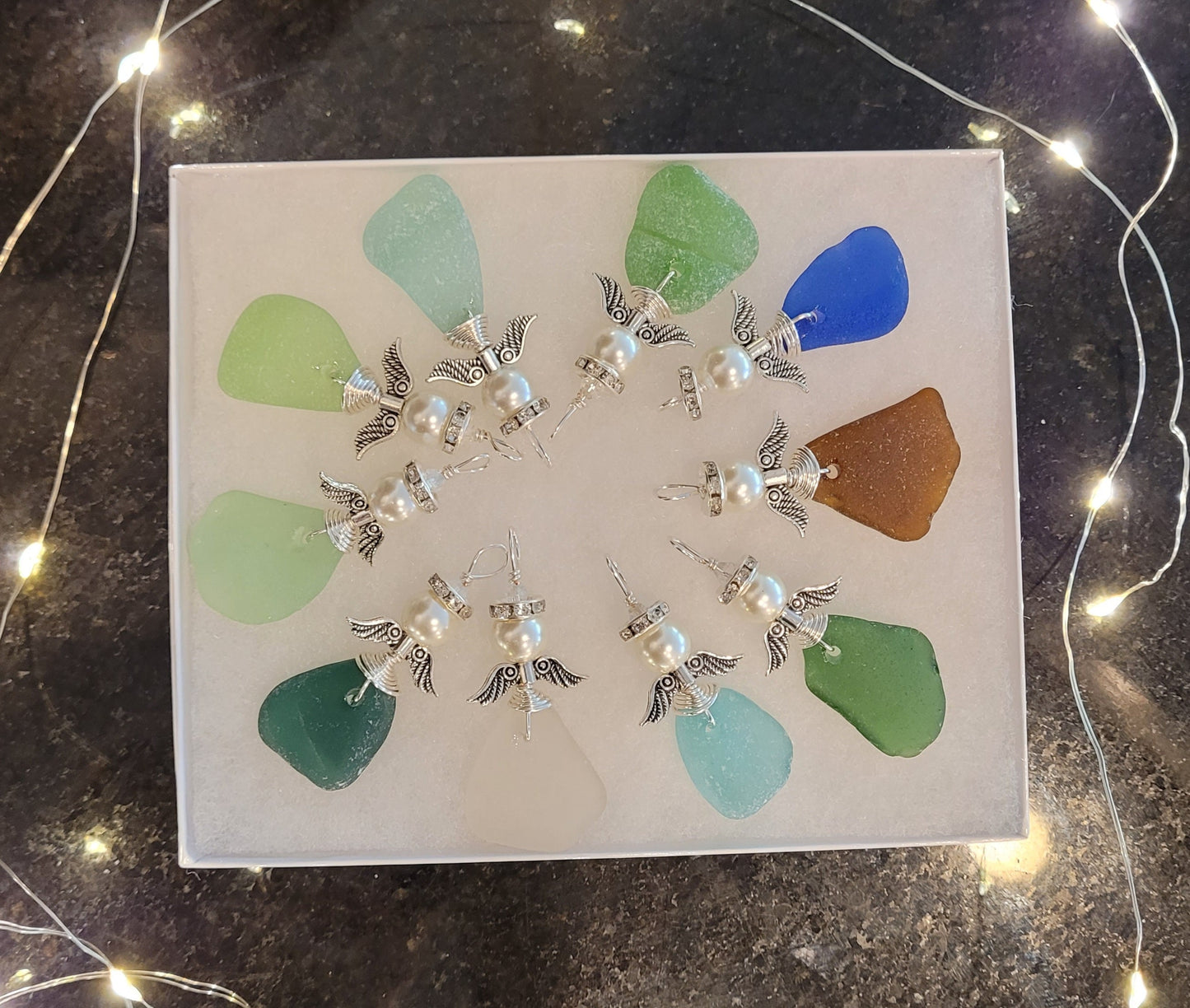 Genuine Sea Glass Angel 2 inches/Made to OrderBulk Sea Glass Angels/Wholesale Sea Glass Angels/Angel Car Charm/Angel Ornament/Work Gift/Bulk