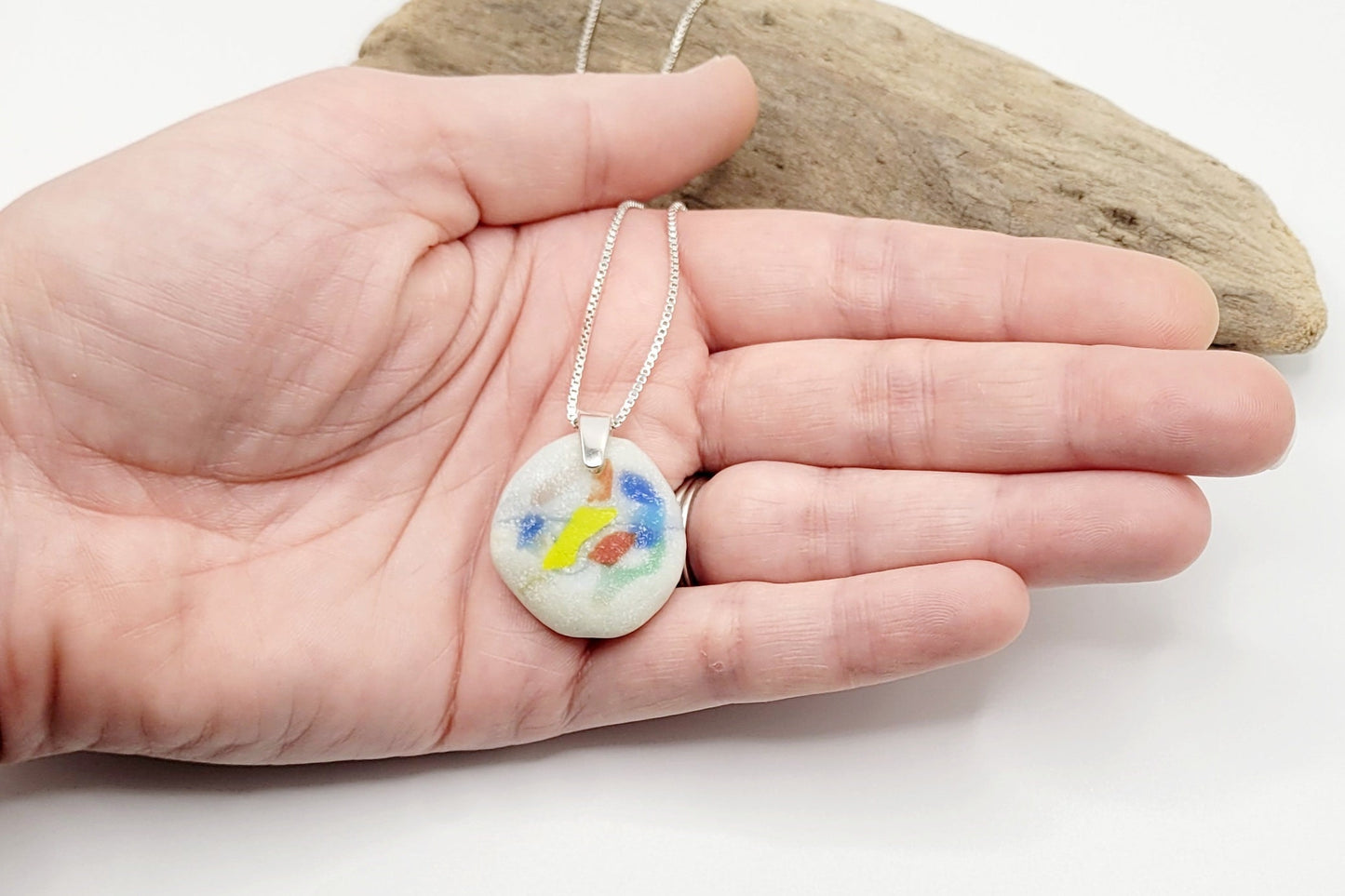 Genuine Sea Glass/Rare Milk Glass Sea Glass/Sea Glass and Sterling Silver Necklace/Purple Sea Glass Pendant/Unique Gift/119