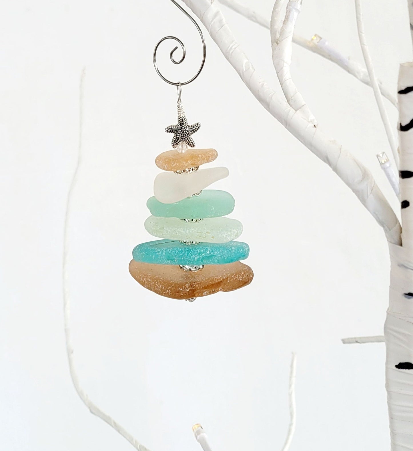 Sea Glass Christmas Tree Ornament/Sea Glass Pine Tree Ornament/Genuine Sea Glass Tree Ornament/41