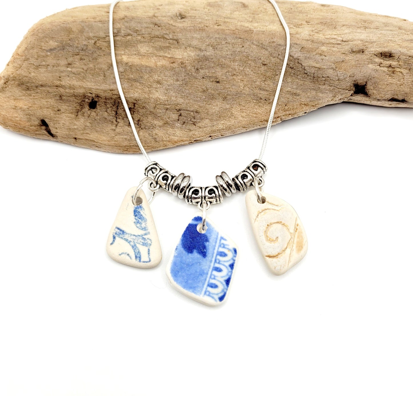 Sea Pottery Necklace/Sea Glass Jewelry/Sea Glass Pendant/Genuine Sea Glass/Beach Jewelry/Nautical Jewelry/Gift for Her/Unique Gift