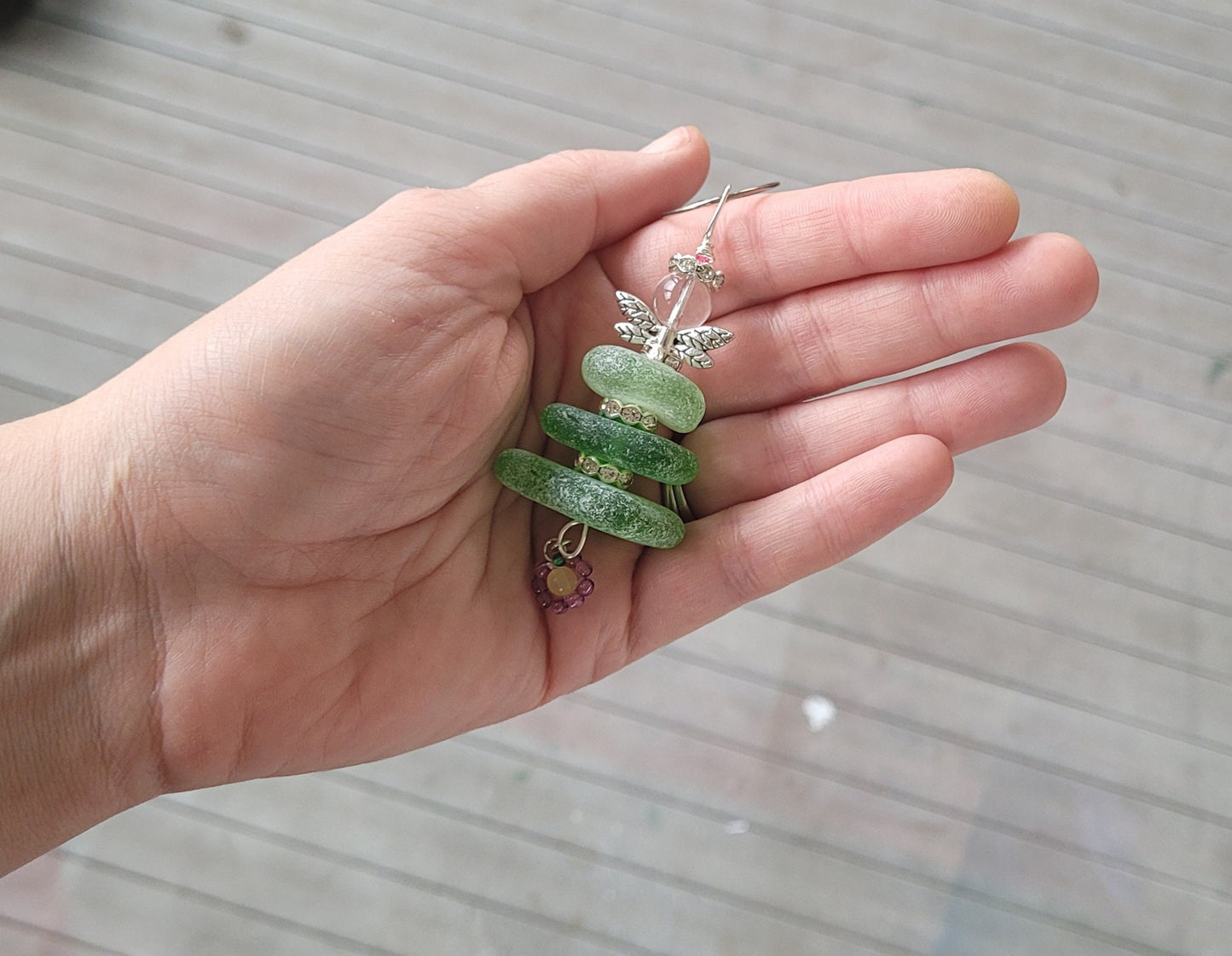 Sea Glass Fairy Necklace/Genuine sea glass/Beach Glass fairy Pendant/Fairy Sun Catcher/Get Well Gift/Gift for a Friend/131