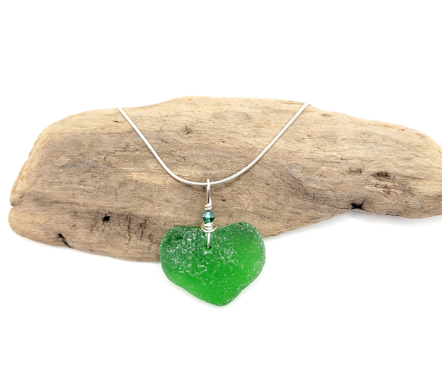 Genuine Sea Glass Pendant/Heart Sea Glass Pendant/Natural Heart Sea Glass Pendant/Anniversary Gift/Gift for her/Unique Gift/131