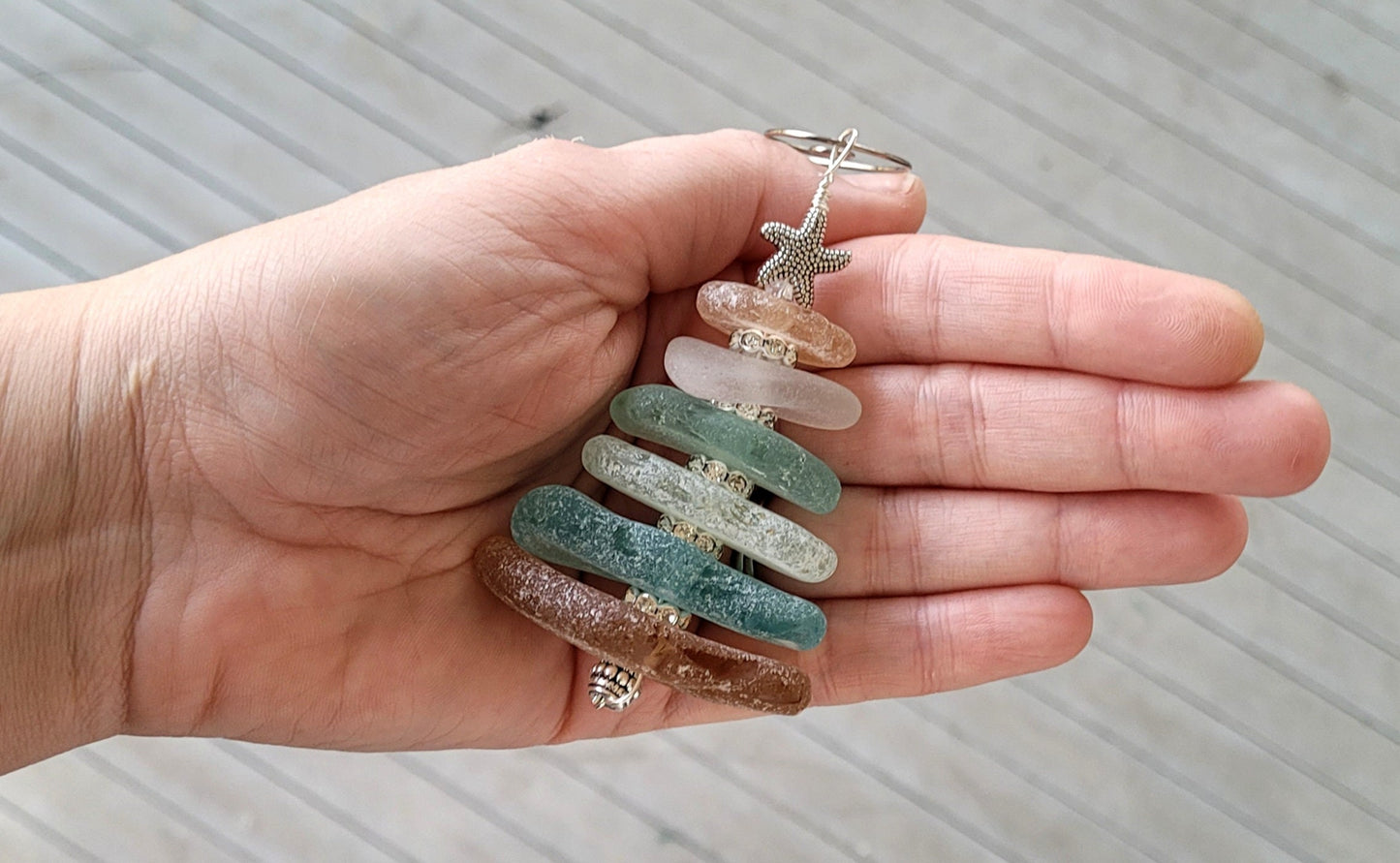 Sea Glass Christmas Tree Ornament/Sea Glass Pine Tree Ornament/Genuine Sea Glass Tree Ornament/41