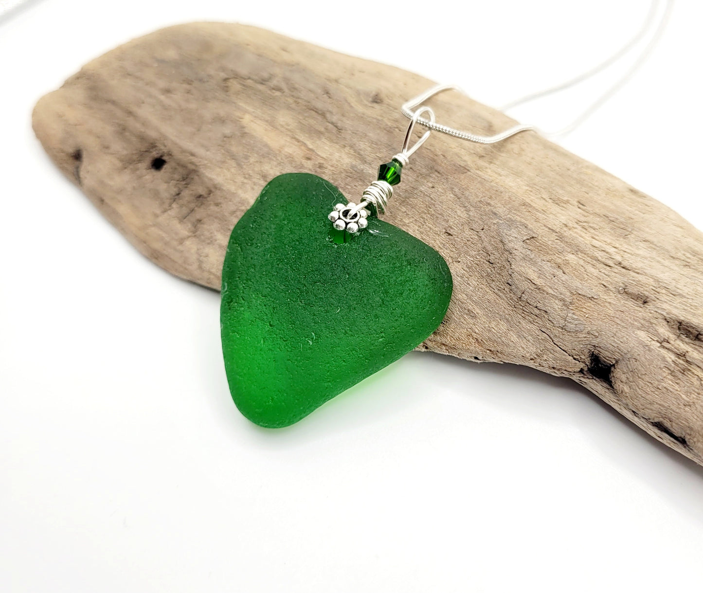 Genuine Sea Glass Pendant/Heart Sea Glass Pendant/Natural Heart Sea Glass Pendant/Anniversary Gift/Gift for her/Unique Gift/135