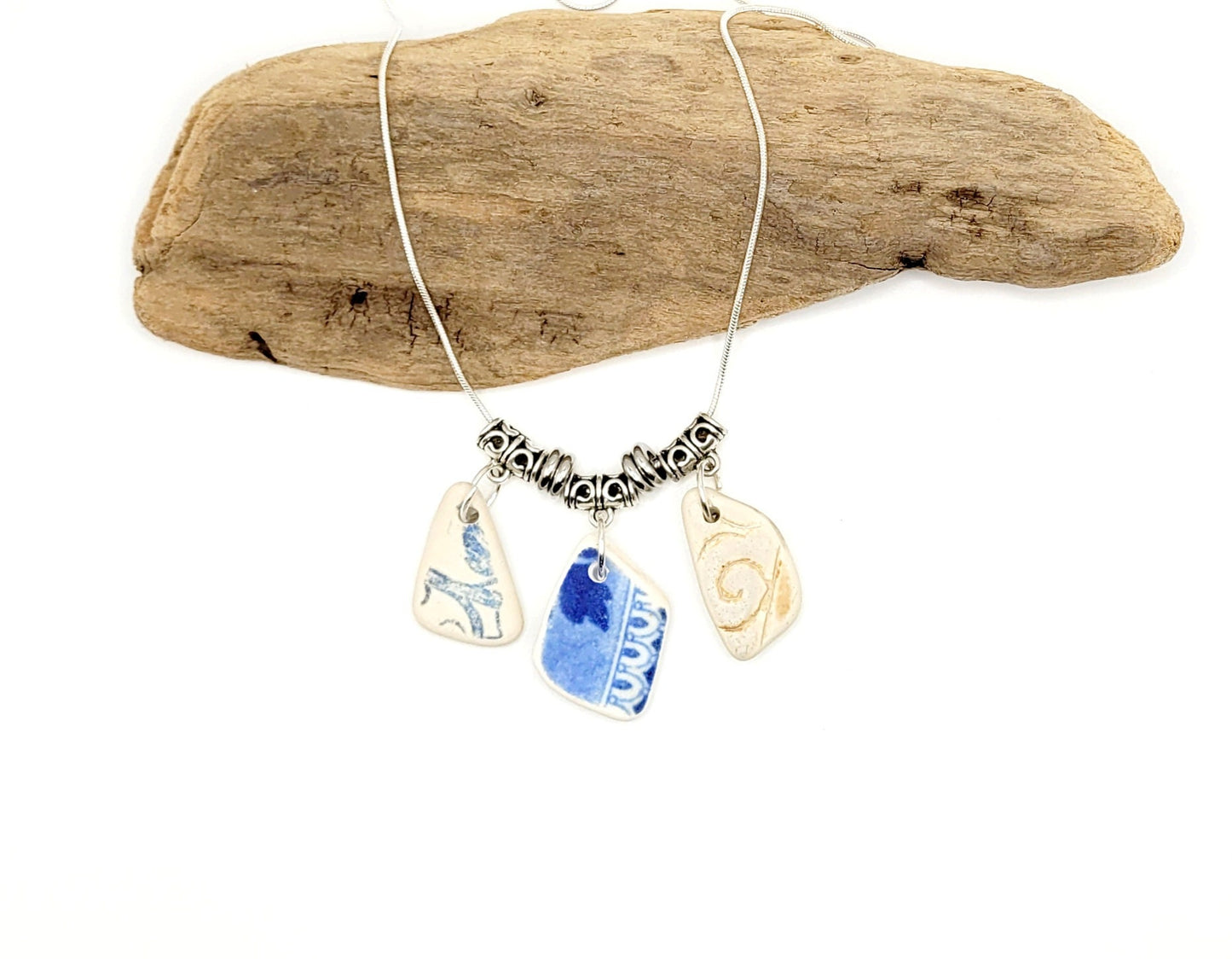 Sea Pottery Necklace/Sea Glass Jewelry/Sea Glass Pendant/Genuine Sea Glass/Beach Jewelry/Nautical Jewelry/Gift for Her/Unique Gift