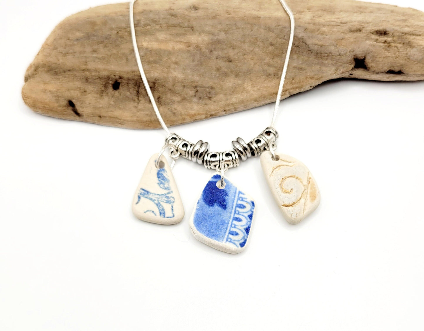 Sea Pottery Necklace/Sea Glass Jewelry/Sea Glass Pendant/Genuine Sea Glass/Beach Jewelry/Nautical Jewelry/Gift for Her/Unique Gift