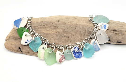 Sea Pottery Bracelet/Genuine Sea Pottery/Charm Bracelet/Unique Gift/Beach Lover Gift