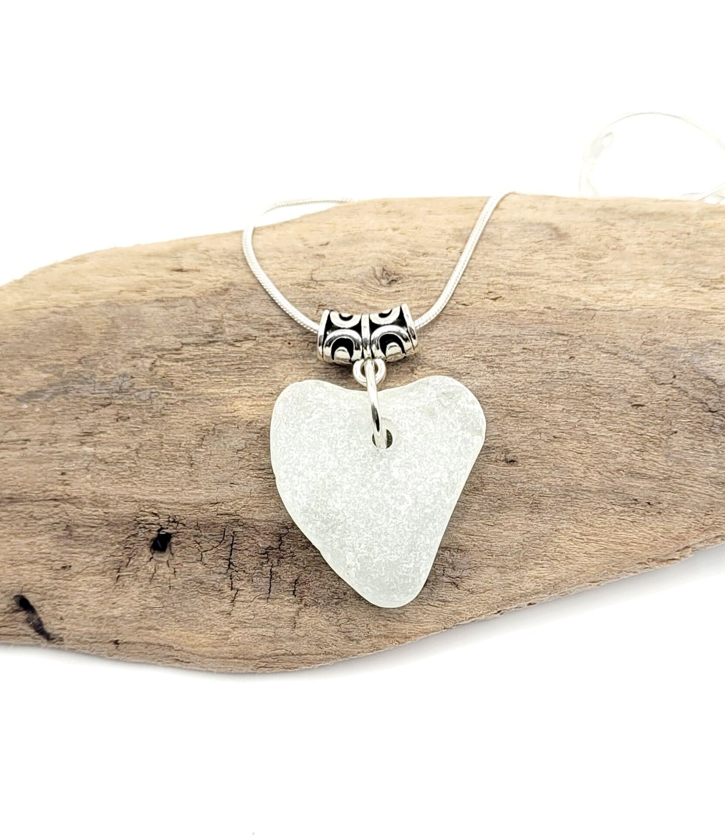 Genuine Sea Glass Pendant/Heart Sea Glass Pendant/Natural Heart Sea Glass Pendant/Anniversary Gift/Gift for her/Unique Gift/132