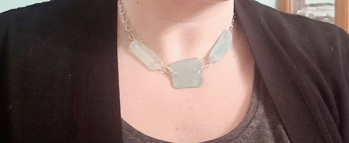 Sea Glass Necklace/Genuine Sea Glass Necklace/Sea Glass Jewelry/Sea Glass Gift/Nautical Jewelry/Gift for Her/Birthday Gift for Her/8