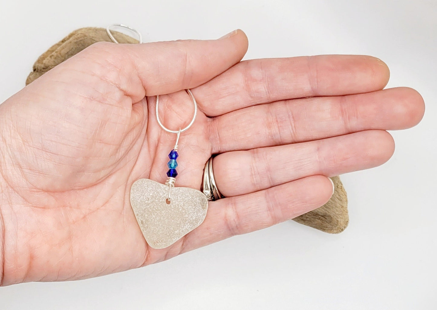 Genuine Sea Glass Pendant/Heart Sea Glass Pendant/Natural Heart Sea Glass Pendant/Anniversary Gift/Gift for her/Unique Gift/137