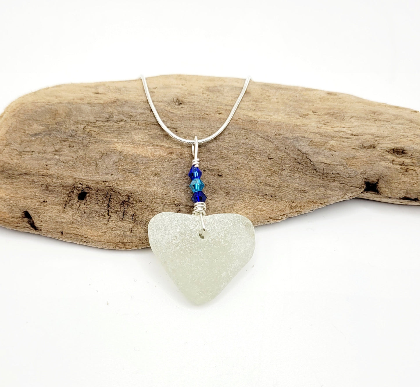 Genuine Sea Glass Pendant/Heart Sea Glass Pendant/Natural Heart Sea Glass Pendant/Anniversary Gift/Gift for her/Unique Gift/137