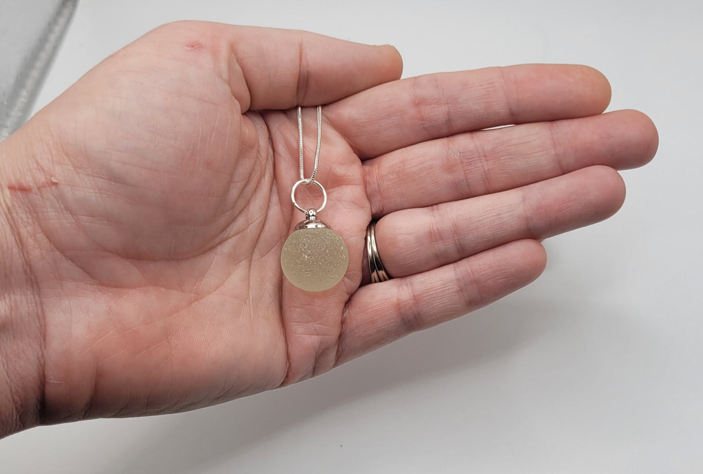 Genuine Sea Glass Marble/Sea Glass Marble Pendant/Sea Glass Pendant/Sea Glass Necklace/Unique Gift/125