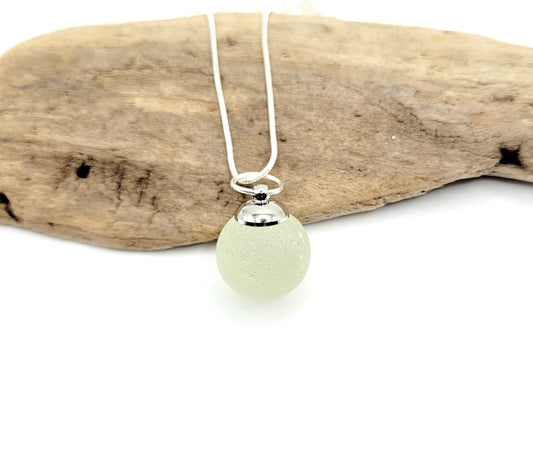 Genuine Sea Glass Marble/Sea Glass Marble Pendant/Sea Glass Pendant/Sea Glass Necklace/Unique Gift/125