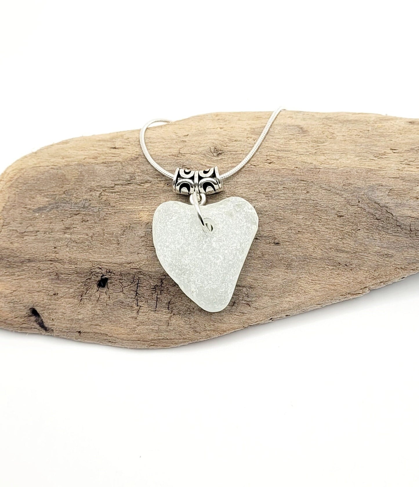 Genuine Sea Glass Pendant/Heart Sea Glass Pendant/Natural Heart Sea Glass Pendant/Anniversary Gift/Gift for her/Unique Gift/132