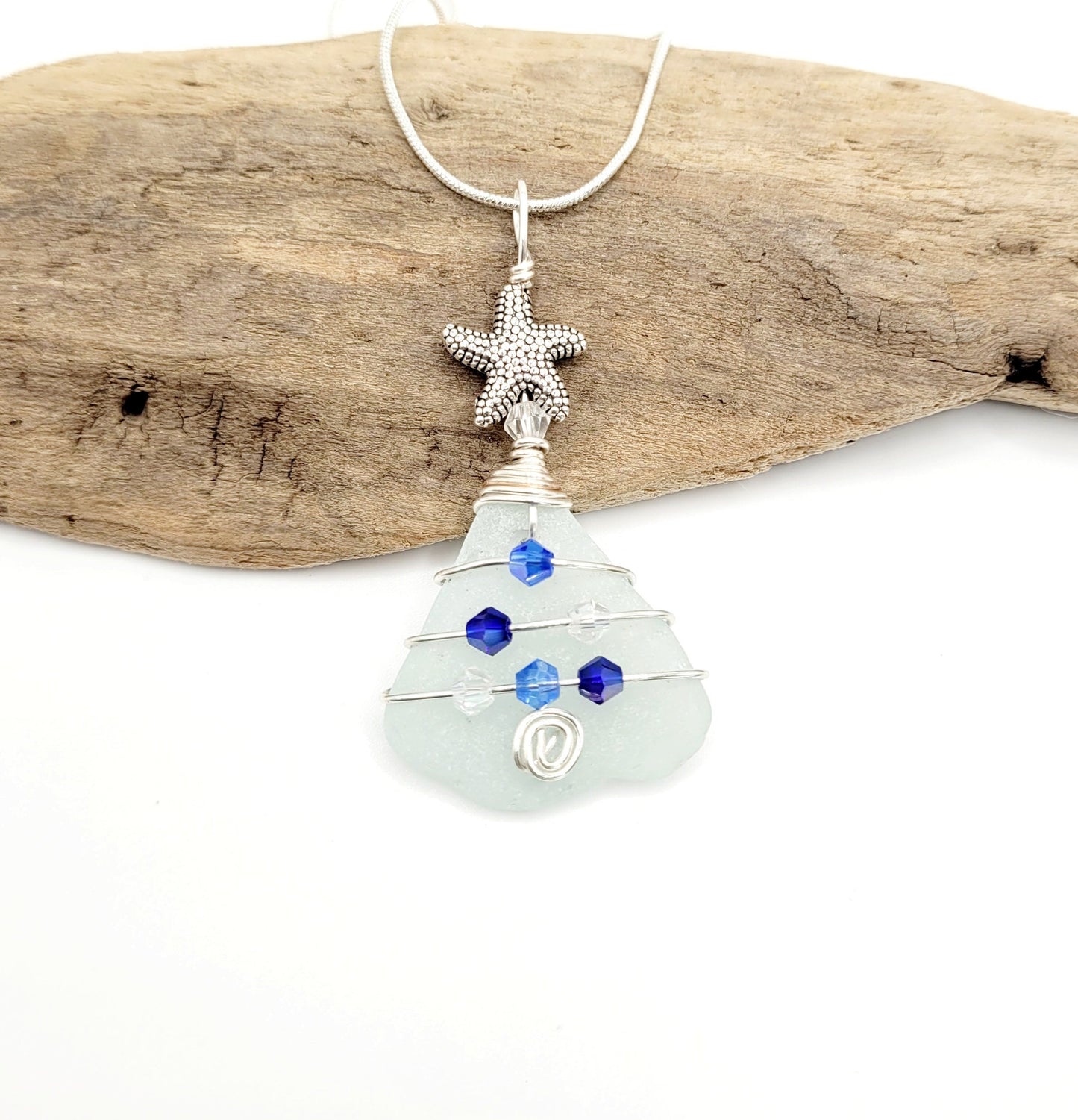 Genuine Sea Glass Christmas Tree Pendant/Sea Glass Christmas Tree Ornament/Coastal Ornament/Beach Decor/40d