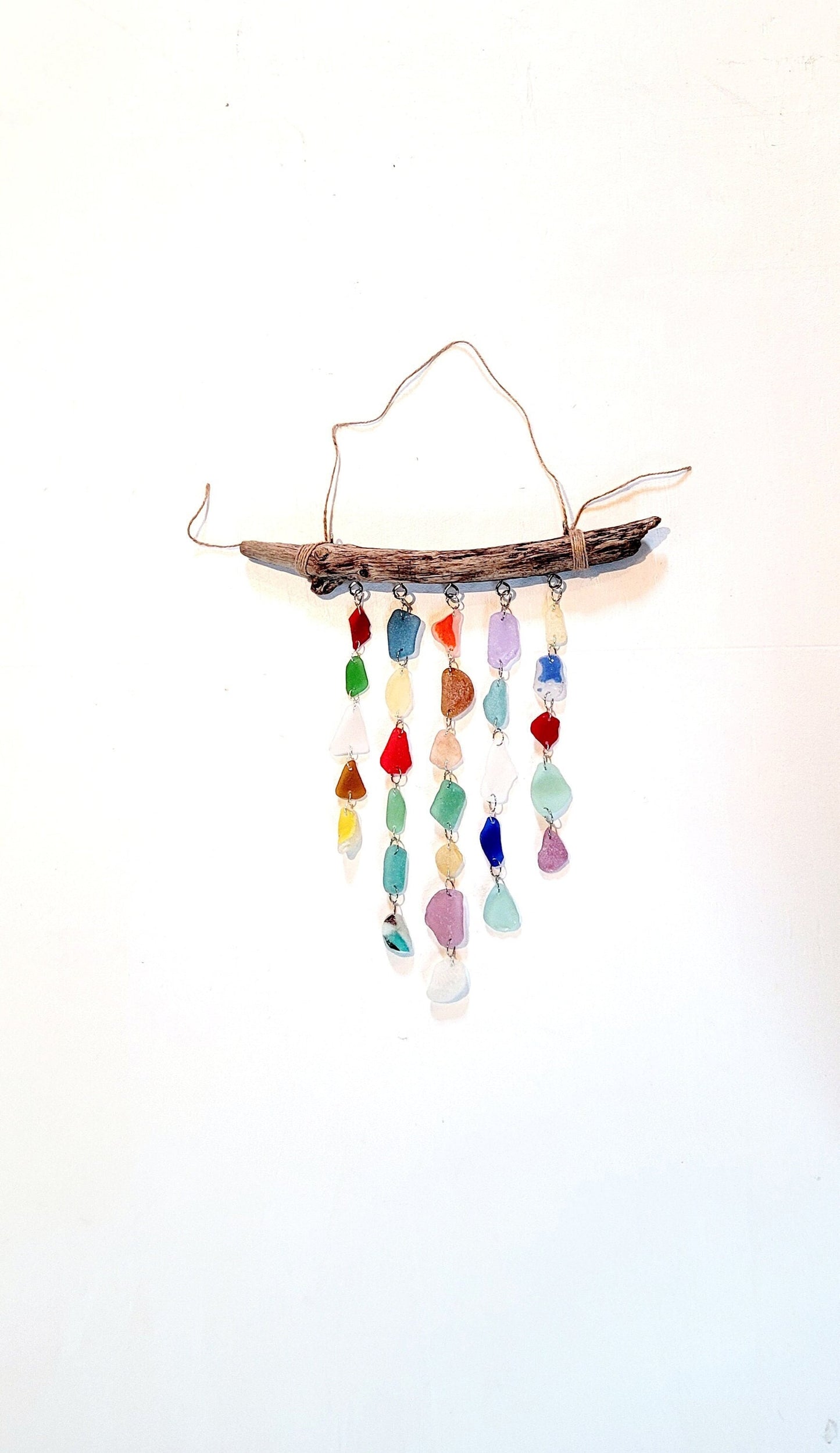 Sea Glass Suncatcher/Rare Colors/Genuine Sea Glass/Sea Glass Mobile/Sea Glass hanging/Sea Glass Windchimes/Lake House Decor/Beach House