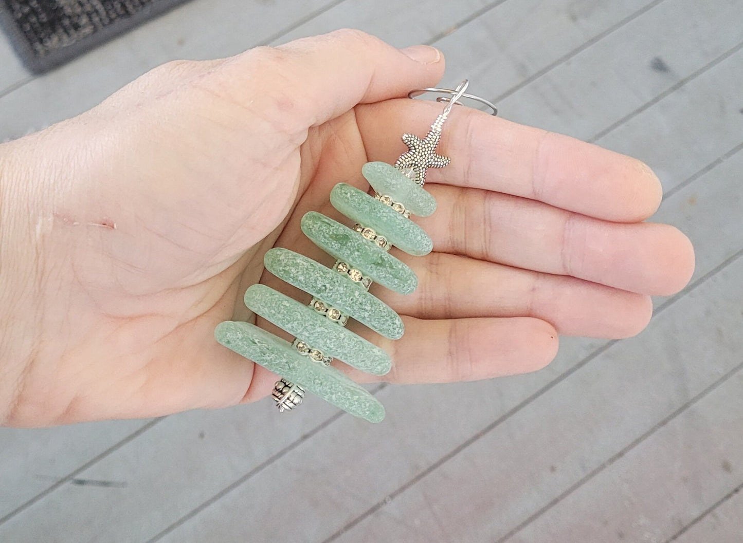 Sea Glass Christmas Tree Ornament/Sea Glass Pine Tree Ornament/Genuine Sea Glass Tree Ornament/28