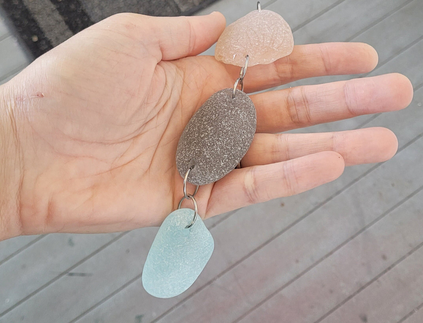 Genuine Sea Glass/Genuine Sea Glass Suncatcher/Mini Sea Glass Suncatcher/Sea Glass Mobile/Lake House Decor/Unique Gift/Gift for Her