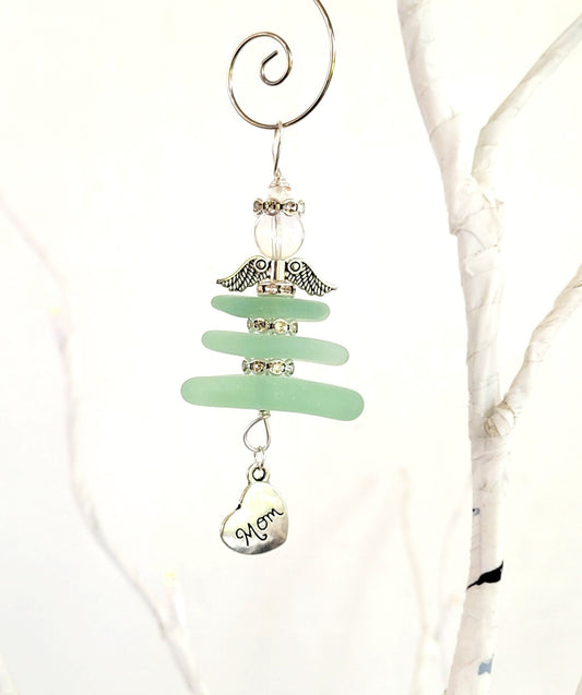 Genuine Sea Glass Angel Sun Catcher/Angel Car Charm/Angel Pendant/Angel Ornament/Get Well Gift/Gift for Her/Birthday Gift/145