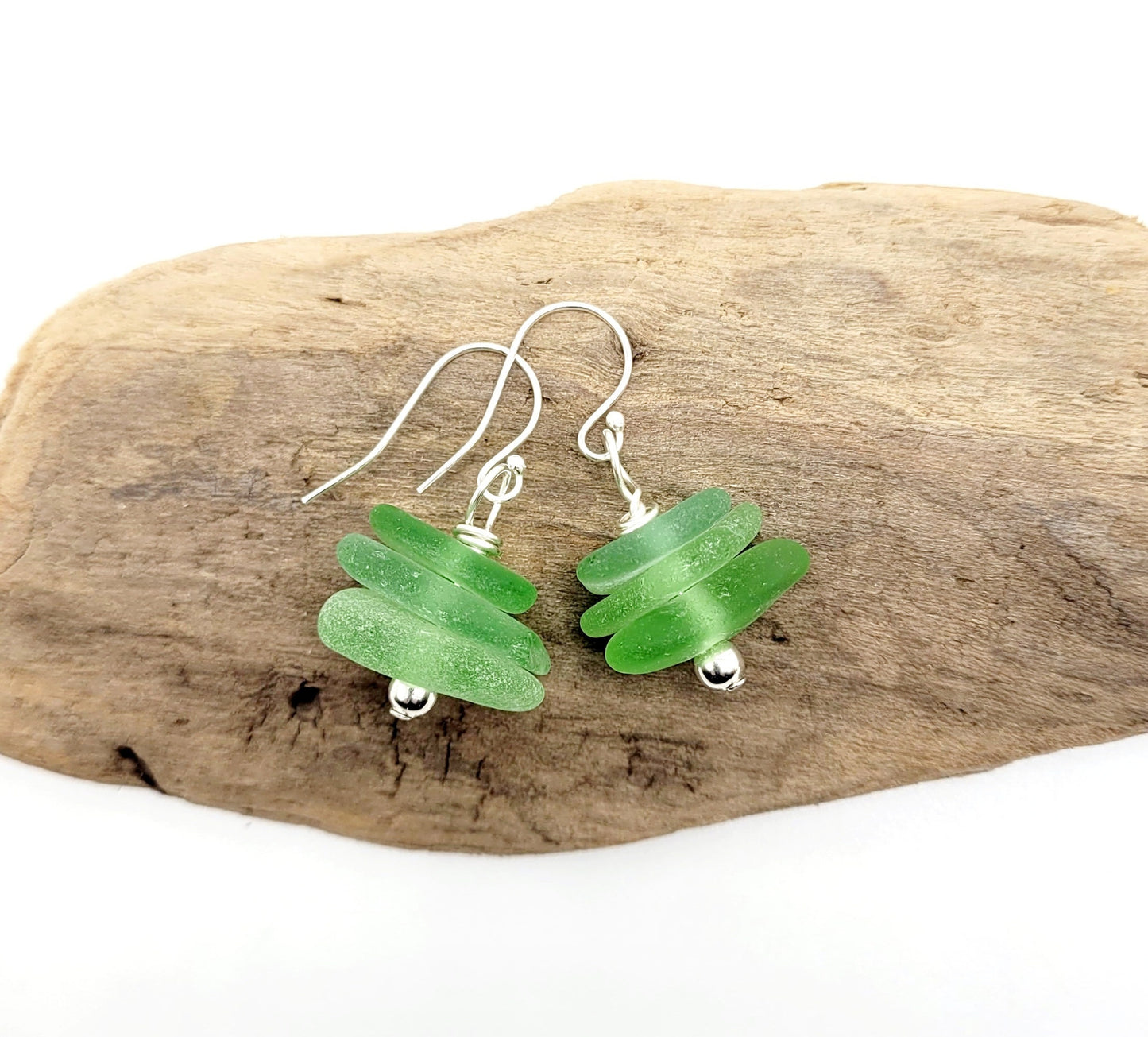 Genuine Sea Glass/Sea Foam Green Glass Earrings/Sea Glass and Sterling Silver Earrings/Gift for Her/Nautical Earrings