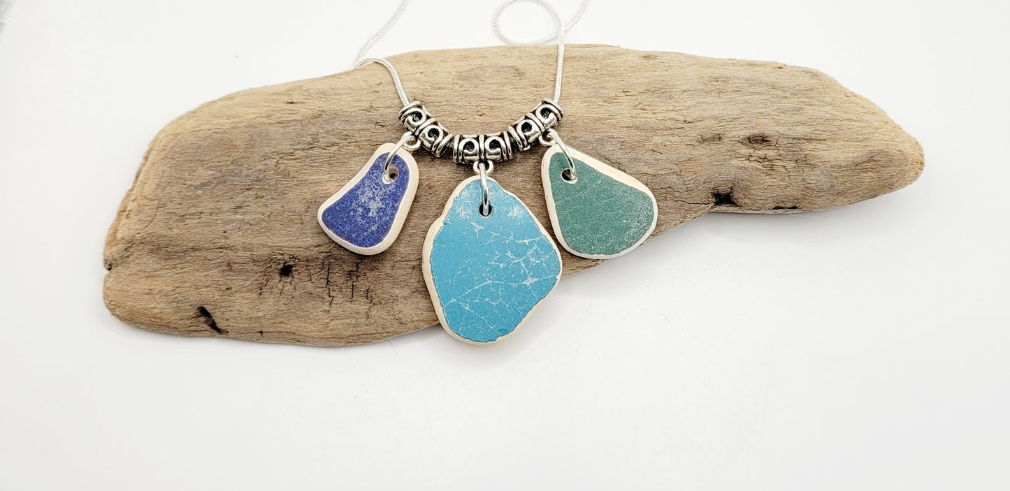 Sea Pottery Necklace/Beach Jewelry/Nautical Jewelry/Gift for Her/Unique Gift