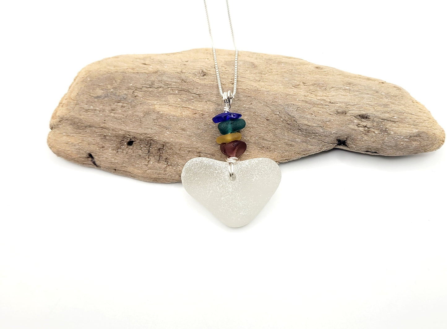 Genuine Sea Glass Pendant/Heart Sea Glass Pendant/Natural Heart Sea Glass Pendant/Anniversary Gift/Gift for her/Unique Gift/33