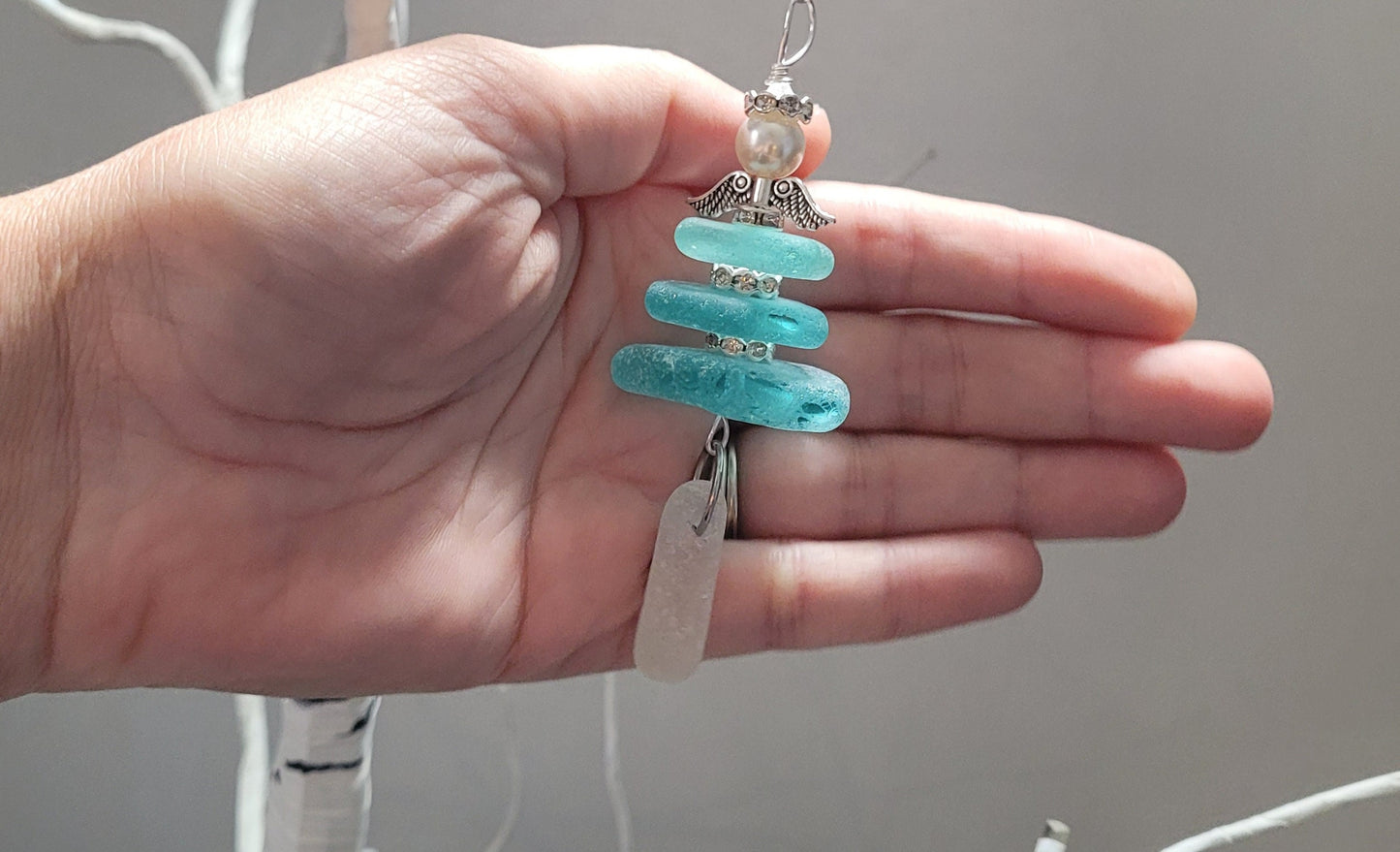 Genuine Sea Glass Angel Sun Catcher/Angel Car Charm/Angel Pendant/Angel Ornament/Angel Gift/Gift for Her/132