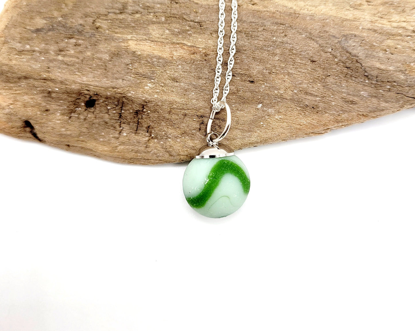 Genuine Sea Glass Marble/Sea Glass Marble Pendant/Sea Glass Pendant/Sea Glass Necklace/Unique Gift/9