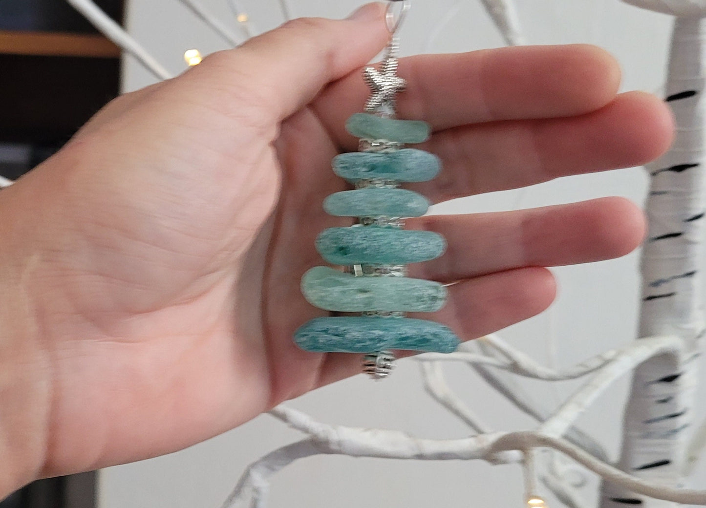 Sea Glass Christmas Tree Ornament/Sea Glass Pine Tree Ornament/Genuine Sea Glass Tree Ornament/194