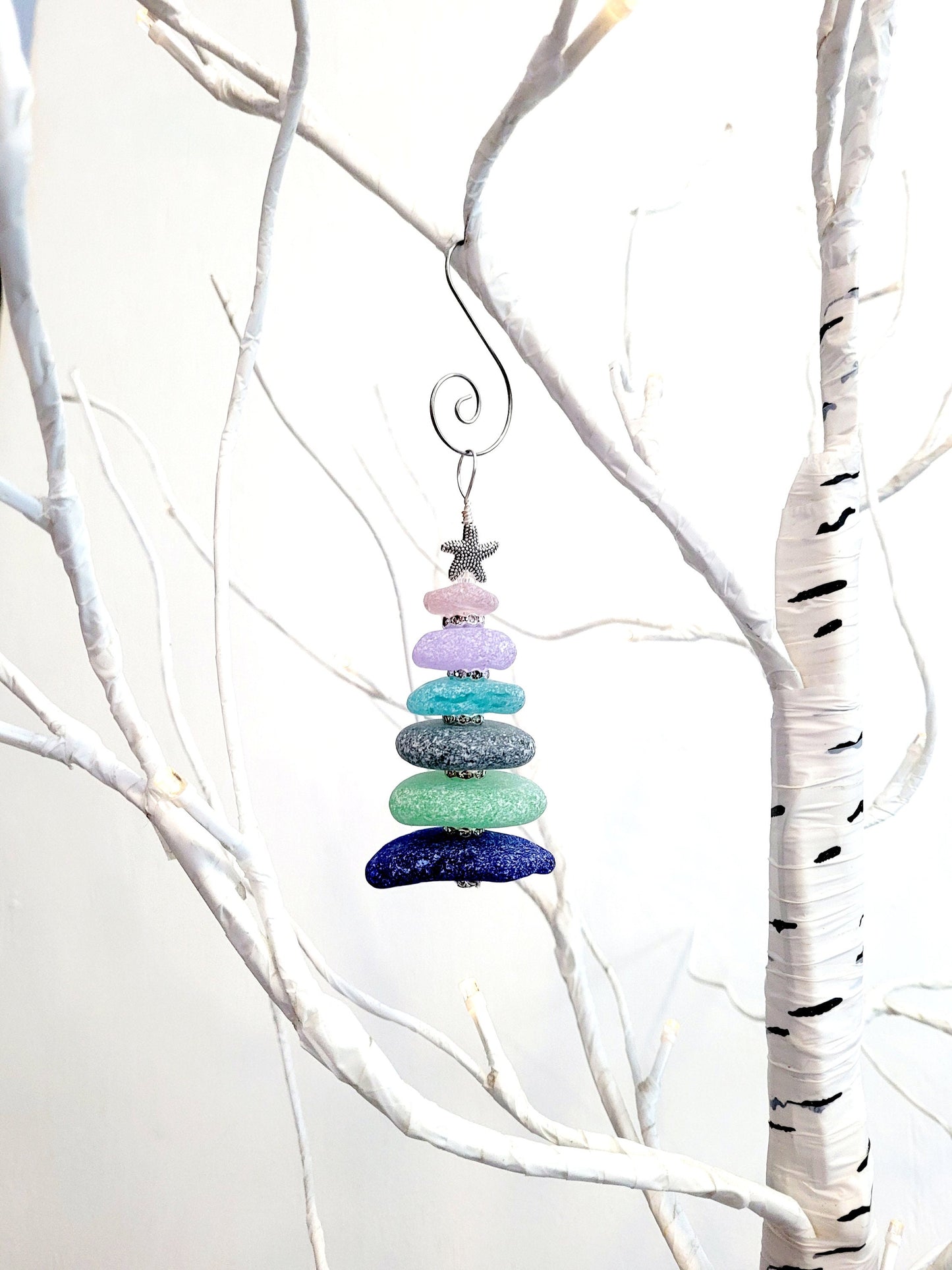 Sea Glass Christmas Tree Ornament/Rare Color Sea Glass/Sea Glass Pine Tree Ornament/Genuine Sea Glass Tree Ornament/280