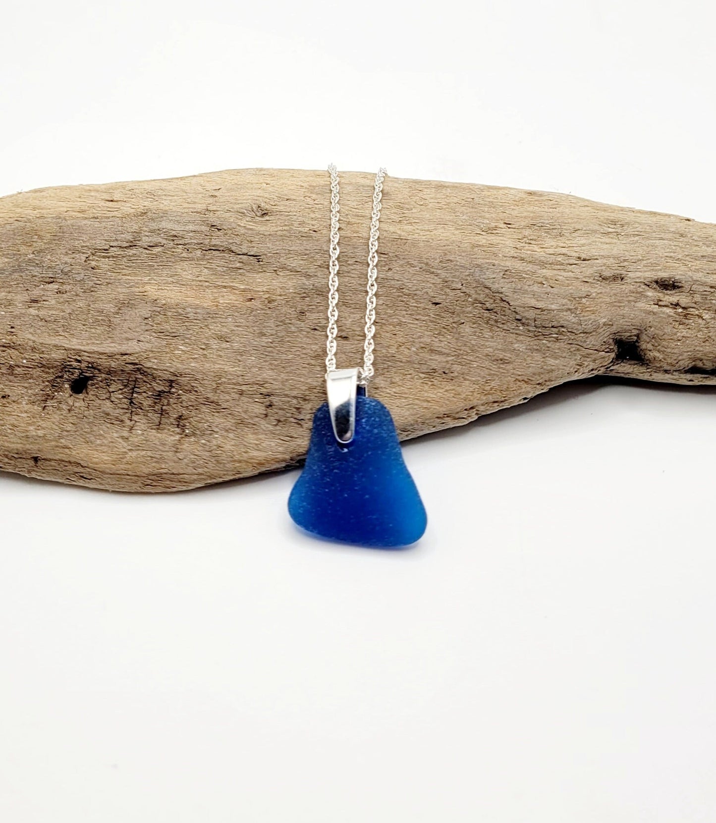 Genuine Sea Glass/Sea Glass and Sterling Silver Necklace/Glass Sea Glass Pendant/Genuine Sea Glass Jewelry/181