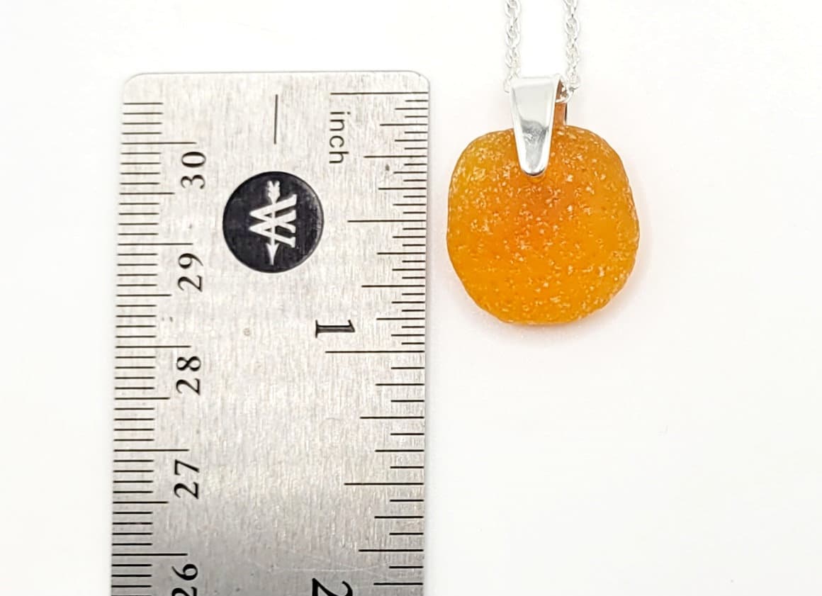 Rare Genuine UV Orange Sea Glass Pendant/True Orange sea glass/Unique Gift/184