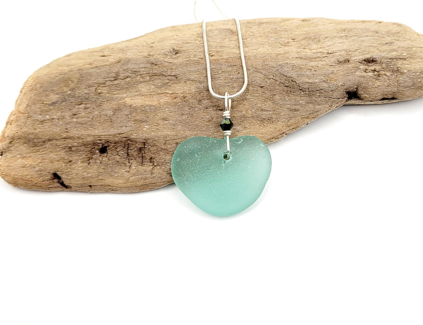 Genuine Sea Glass Pendant/Heart Sea Glass Pendant/Natural Heart Sea Glass Pendant/Anniversary Gift/Gift for her/Unique Gift/195