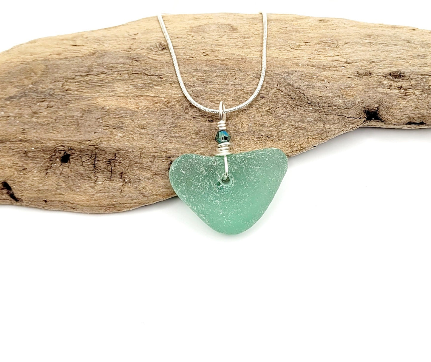 Genuine Sea Glass Pendant/Heart Sea Glass Pendant/Natural Heart Sea Glass Pendant/Anniversary Gift/Gift for her/Unique Gift/197