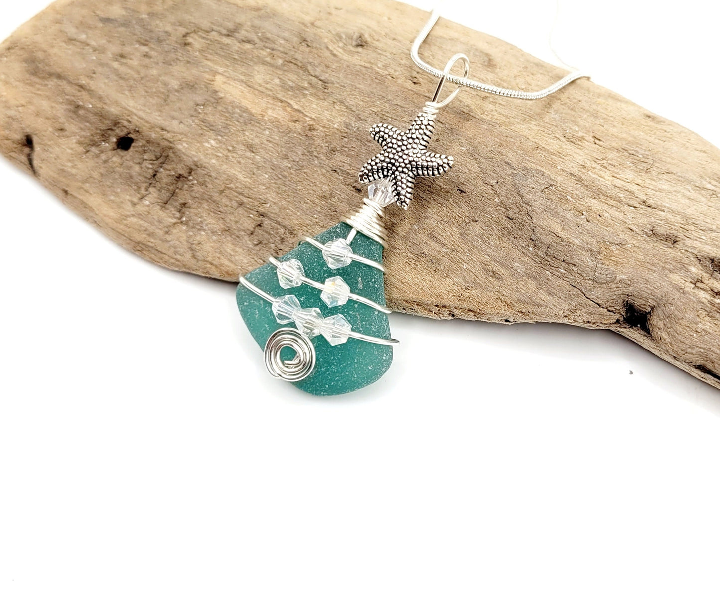 Genuine Sea Glass Christmas Tree Pendant/Sea Glass Christmas Tree Ornament/Coastal Ornament/Beach Decor/60