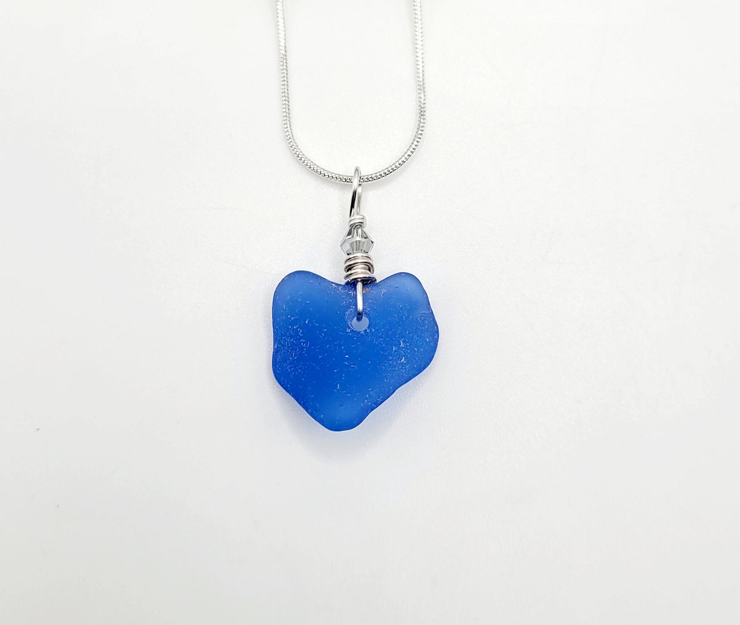 Genuine Sea Glass Pendant/Heart Sea Glass Pendant/Natural Heart Sea Glass Pendant/Anniversary Gift/Gift for her/Unique Gift/216