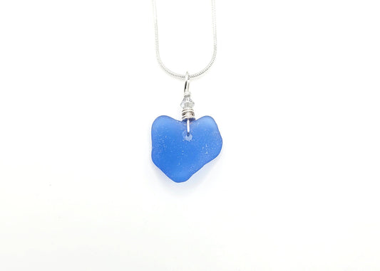 Genuine Sea Glass Pendant/Heart Sea Glass Pendant/Natural Heart Sea Glass Pendant/Anniversary Gift/Gift for her/Unique Gift/216