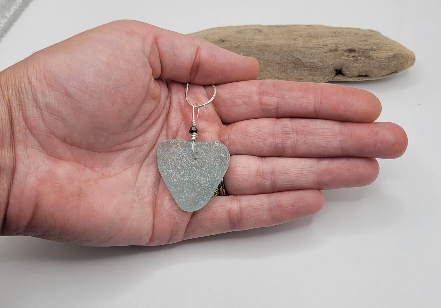 Genuine Sea Glass Pendant/Heart Sea Glass Pendant/Natural Heart Sea Glass Pendant/Anniversary Gift/Gift for her/Unique Gift/104