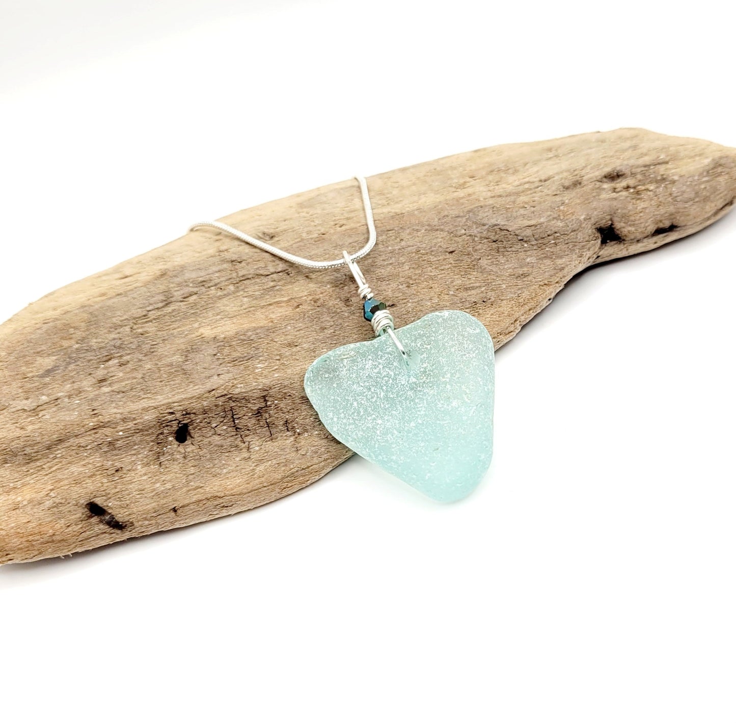 Genuine Sea Glass Pendant/Heart Sea Glass Pendant/Natural Heart Sea Glass Pendant/Anniversary Gift/Gift for her/Unique Gift/104