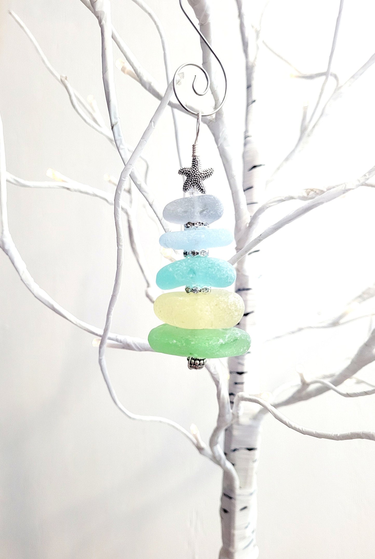 Sea Glass Christmas Tree Ornament/Rare Color Sea Glass/Sea Glass Pine Tree Ornament/Genuine Sea Glass Tree Ornament/276