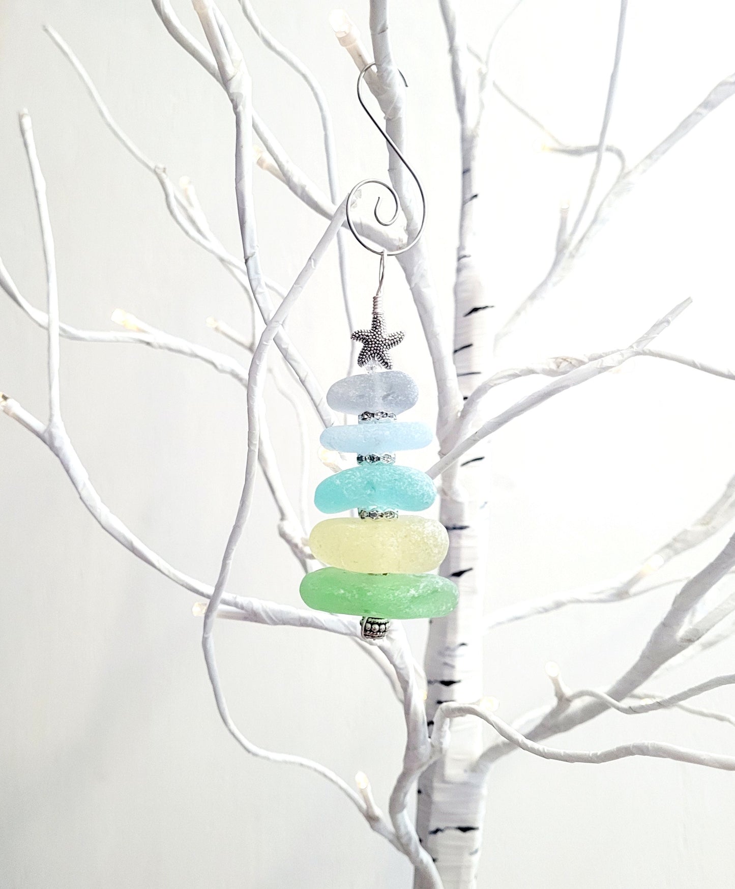 Sea Glass Christmas Tree Ornament/Rare Color Sea Glass/Sea Glass Pine Tree Ornament/Genuine Sea Glass Tree Ornament/276