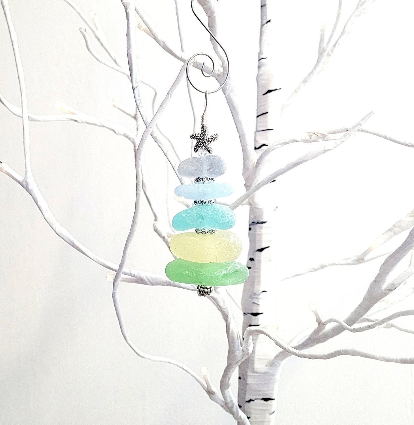 Sea Glass Christmas Tree Ornament/Rare Color Sea Glass/Sea Glass Pine Tree Ornament/Genuine Sea Glass Tree Ornament/276